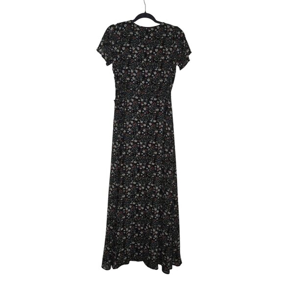 NY Collection Floral Wrap Maxi Dress With Short Sleeves By Calla Collection Blac - Picture 5 of 12
